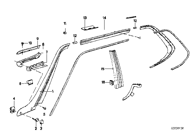 1981 BMW 633CSi Water Deflector Center Right Diagram for 51131869622