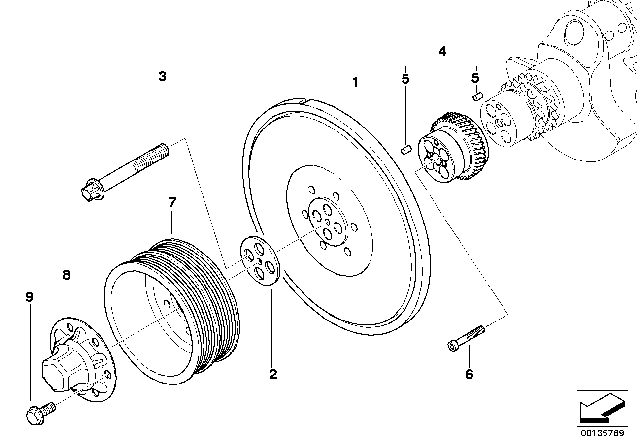 2007 BMW M5 Belt Drive-Vibration Damper Diagram