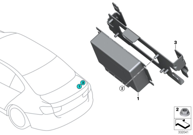 2015 BMW M3 Holder, Control Unit, Reg. Differential. Lock Diagram for 61357849610