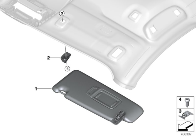 2020 BMW X1 Sun Visor With Label, Left Diagram for 51168065553