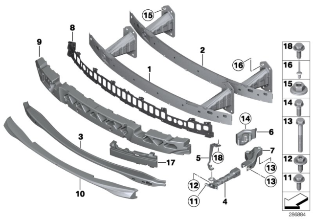 2013 BMW 128i Support, Front Diagram