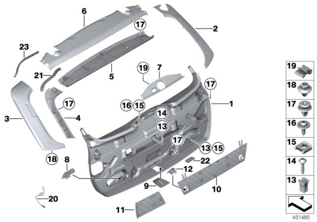 2015 BMW 328d xDrive Trim Panel, Rear Trunk / Trunk Lid Diagram 2