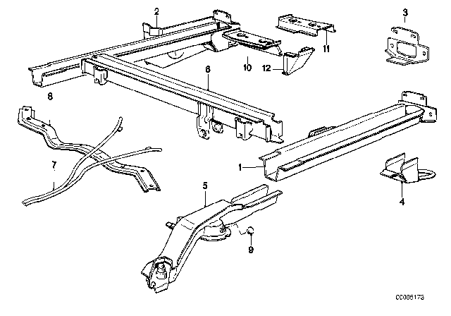 1989 BMW 325i Rear Floor Parts Diagram