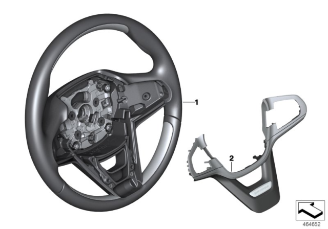 2017 BMW 540i Individual Steering Wheel Diagram