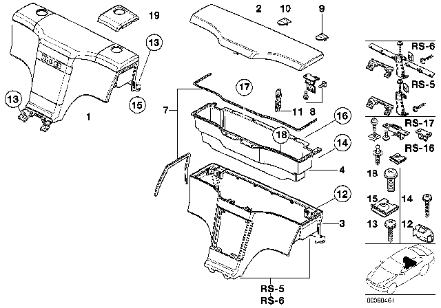 1998 BMW Z3 Stowage Box Diagram