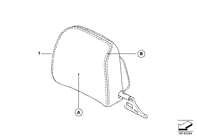 2010 BMW 650i Individual Leather Head Restraint, Front Diagram