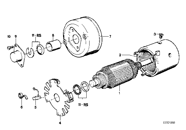 1978 BMW 530i Starter Parts Diagram 3