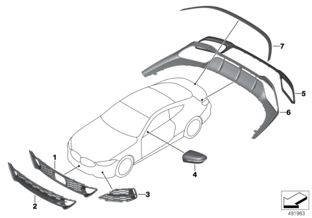 2020 BMW 840i AIR INLET FINISHER, LEFT Diagram for 51118074801