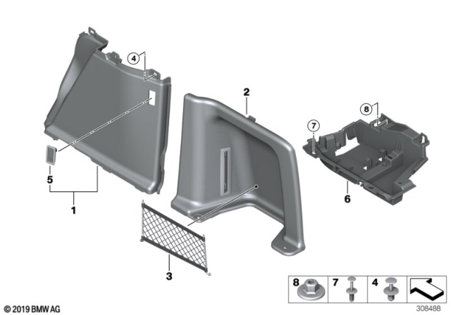 2013 BMW 328i GT Trim Panel, Luggage Compartment., Front Right Diagram for 51477325336