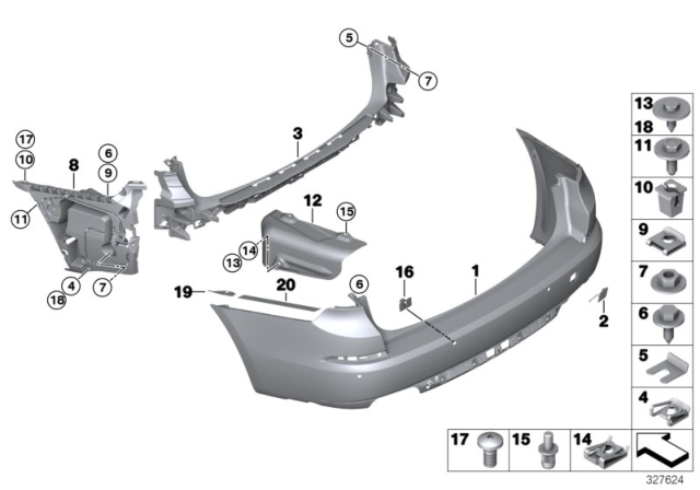 2017 BMW 535i GT xDrive Mount, Rear Right Diagram for 51127331566