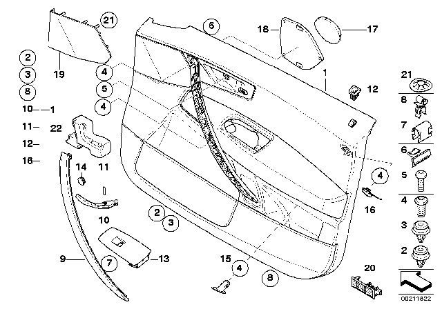 2007 BMW X3 Door Trim Panel Diagram 2