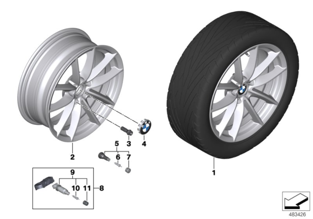 2020 BMW X4 BMW LM Rad V-Speicher Diagram 1