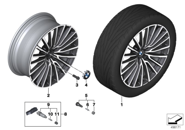 2018 BMW M760i xDrive BMW LA Wheel, Multi-Spoke Diagram