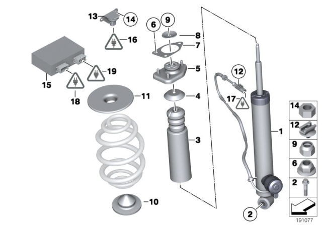 2015 BMW Z4 Spring Pad Diagram for 33531136385