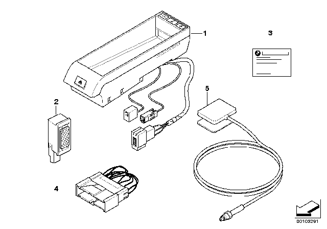 1997 BMW 540i Sedan(E39) Single Parts For Classic Hands-Free Facility Diagram