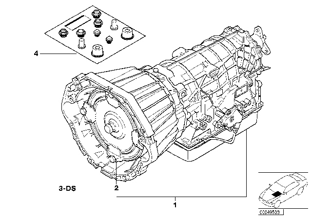 1996 BMW 840Ci Exchange. Automatic Transmission Eh Diagram for 24001422201