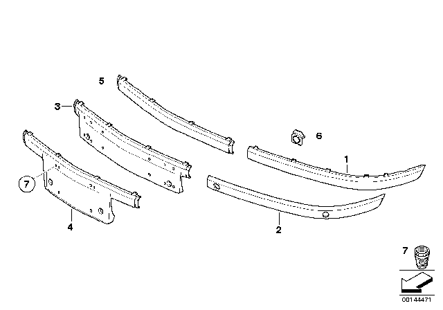 2007 BMW 750i Bumper Guard, Primed, Front Left Diagram for 51117142191