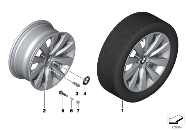 2016 BMW 428i xDrive BMW LA Wheel, V-Spoke Diagram 5