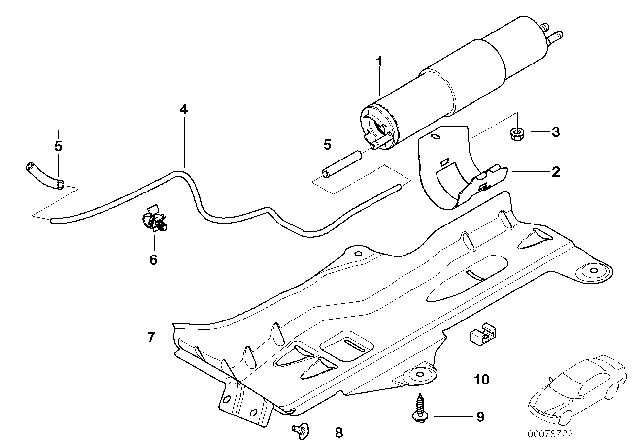 2003 BMW 330Ci Fuel Filter, Pressure Regulator Diagram