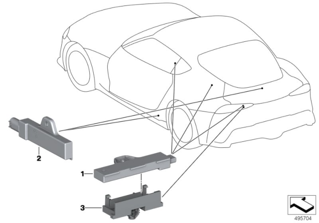 2019 BMW Z4 Single Parts, Aerial, Comfort Access Diagram