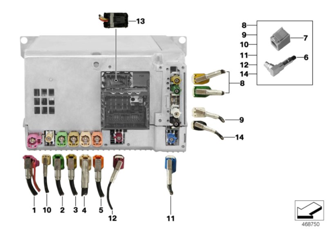 2012 BMW M6 Repair Wiring Harness Assort. Head Unit High Diagram