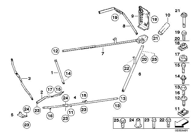 2008 BMW 135i V-Strut, Front-Axle Carrier, Right Diagram for 51717185140