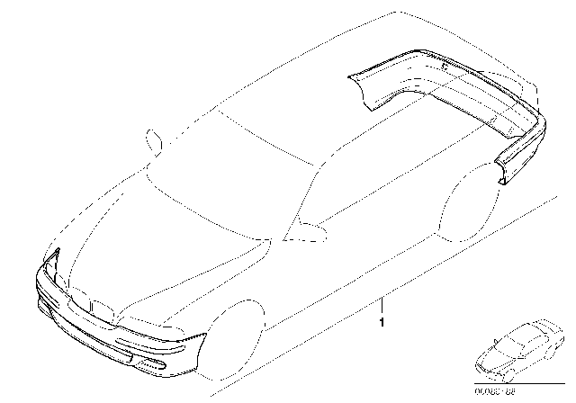 1999 BMW 540i Retrofit Kit M Aerodynamic Package Diagram