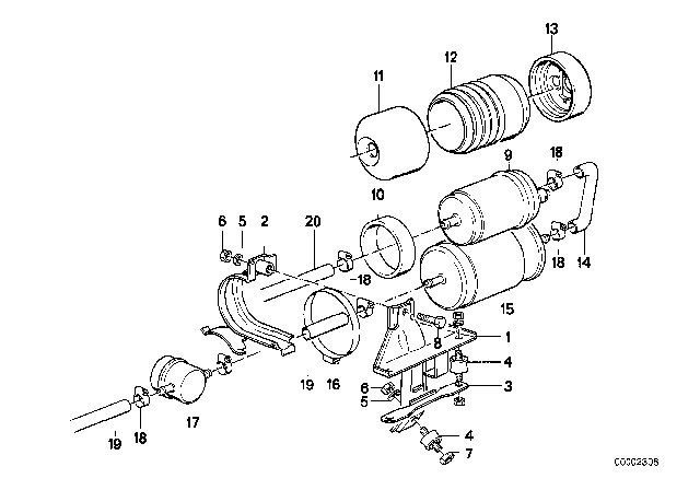 1988 BMW 325i Fuel Supply / Pump / Filter Diagram