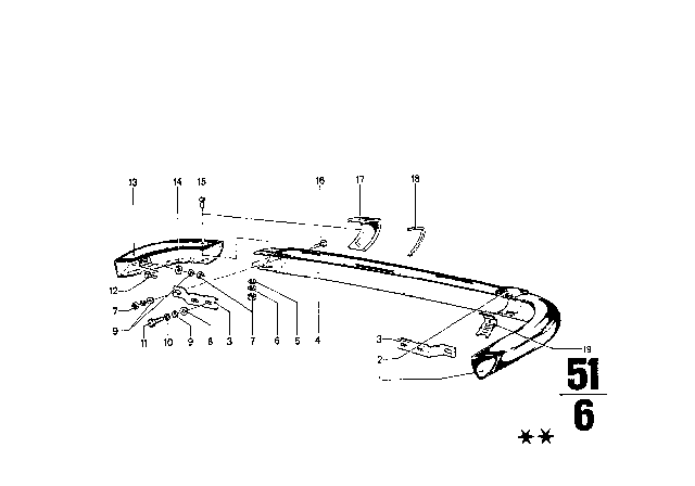 1970 BMW 2002 Bumper, Rear Diagram 1