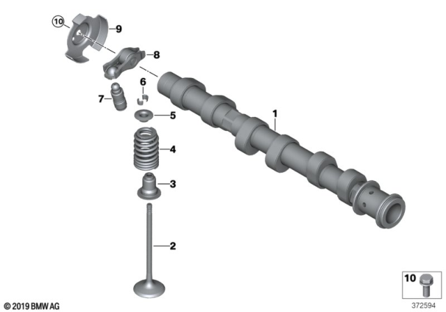 2017 BMW i8 Valve Timing Gear, Camshaft Diagram 1