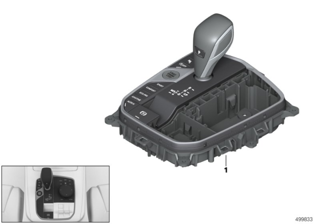 2019 BMW X7 Centre Console Control Panel Diagram