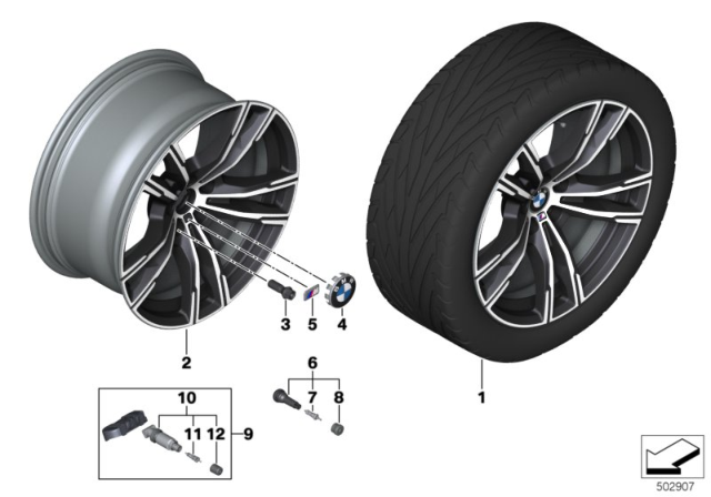 2020 BMW M8 DISK WHEEL, LIGHT ALLOY, IN Diagram for 36118089560