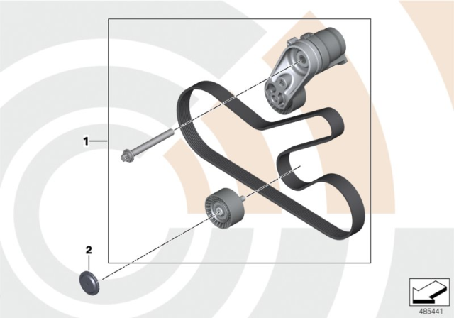 2015 BMW M235i Repair Kit, Belt Drives, Value Line Diagram