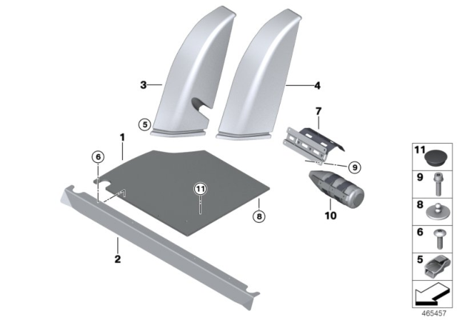 2016 BMW M4 Seat, Rear, Seat Trims Diagram