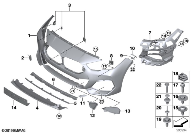 2020 BMW M235i xDrive Gran Coupe FRONT SPLITTER Diagram for 51118075971