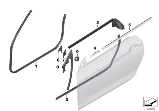 2014 BMW M6 Trims And Seals, Door Diagram