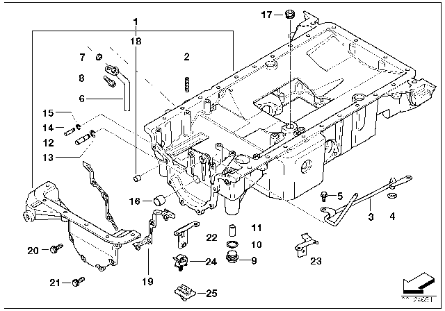 2003 BMW Alpina V8 Roadster Oil Pan Part, Oil Level Indicator Diagram 2