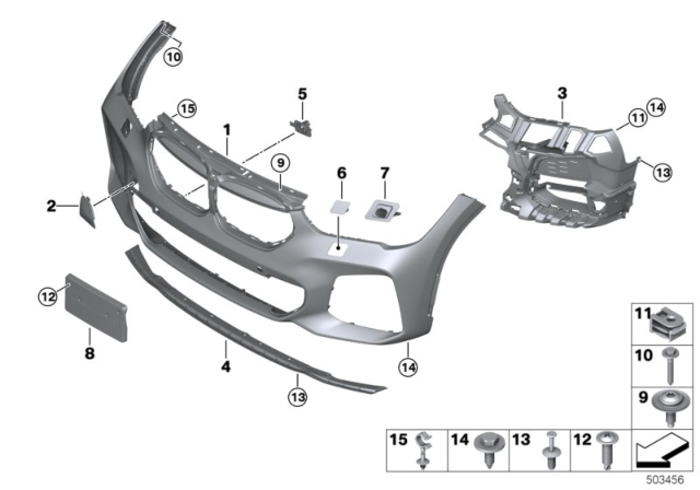 2020 BMW X1 SET OF MOUNTS, FRONT PDC / P Diagram for 51119883621