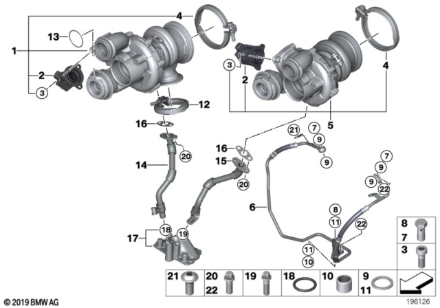 2012 BMW 750Li Turbo Charger With Lubrication Diagram 1