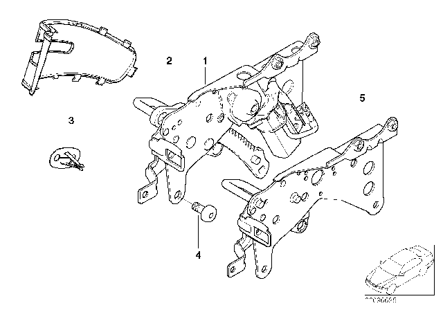 2003 BMW X5 Cover, Locking Mechanism Diagram for 52207002291