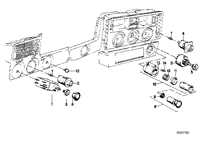 1977 BMW 320i Switch - Dash Board Diagram 2