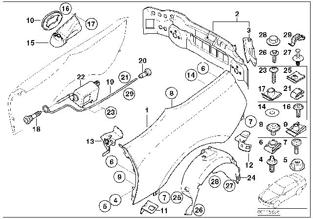 2007 BMW Z4 Right Rear Side Panel Diagram for 41357151640