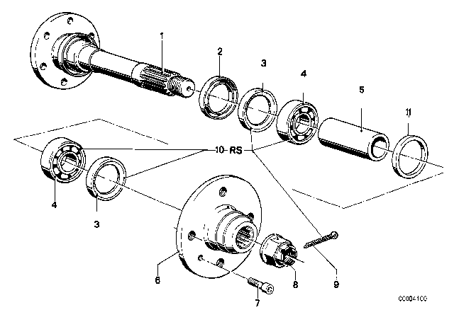 1981 BMW 320i Side Shaft/Wheel Bearings Diagram