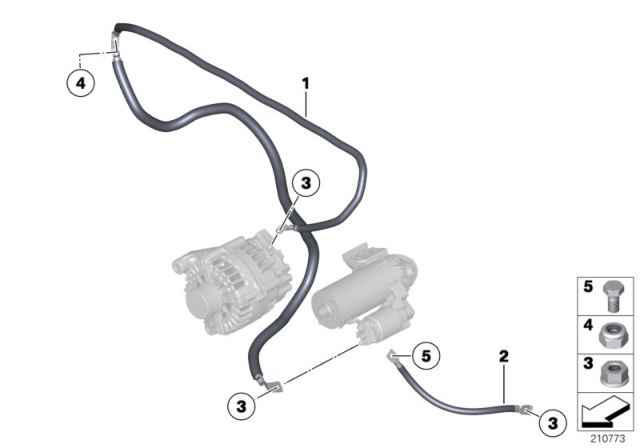 2017 BMW X3 Cable Alternator-Starter-Base B Diagram for 12427810863