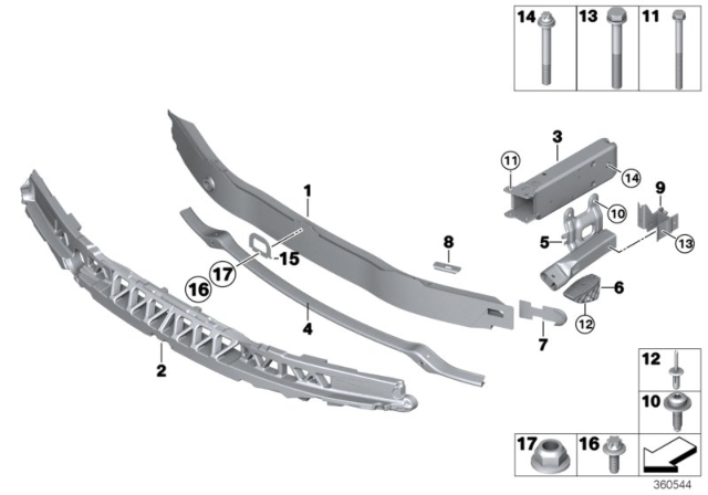 2019 BMW 330i GT xDrive Support, Front Diagram