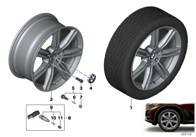 2020 BMW X6 BMW LA Wheel, Star Spoke Diagram 1