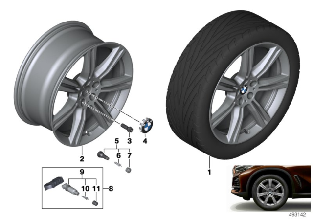 2019 BMW X5 BMW LA Wheel, Star Spoke Diagram 1