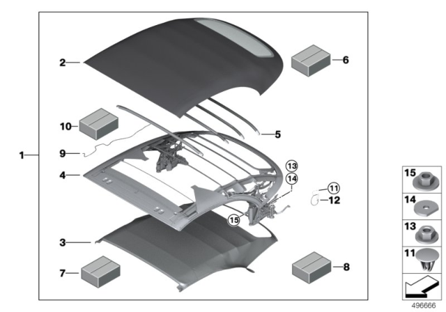 2020 BMW M850i xDrive Convertible Top Complete Diagram