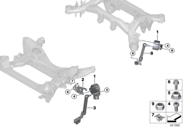2018 BMW X3 Headlight Vertical Aim Control Sensor Diagram 2