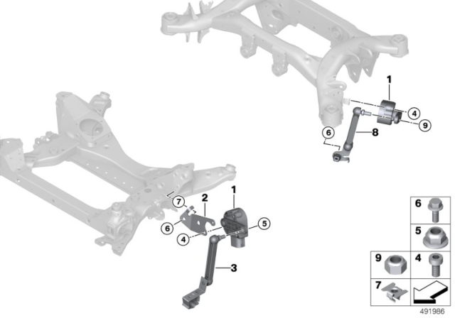 2020 BMW X3 Headlight Vertical Aim Control Sensor Diagram 2